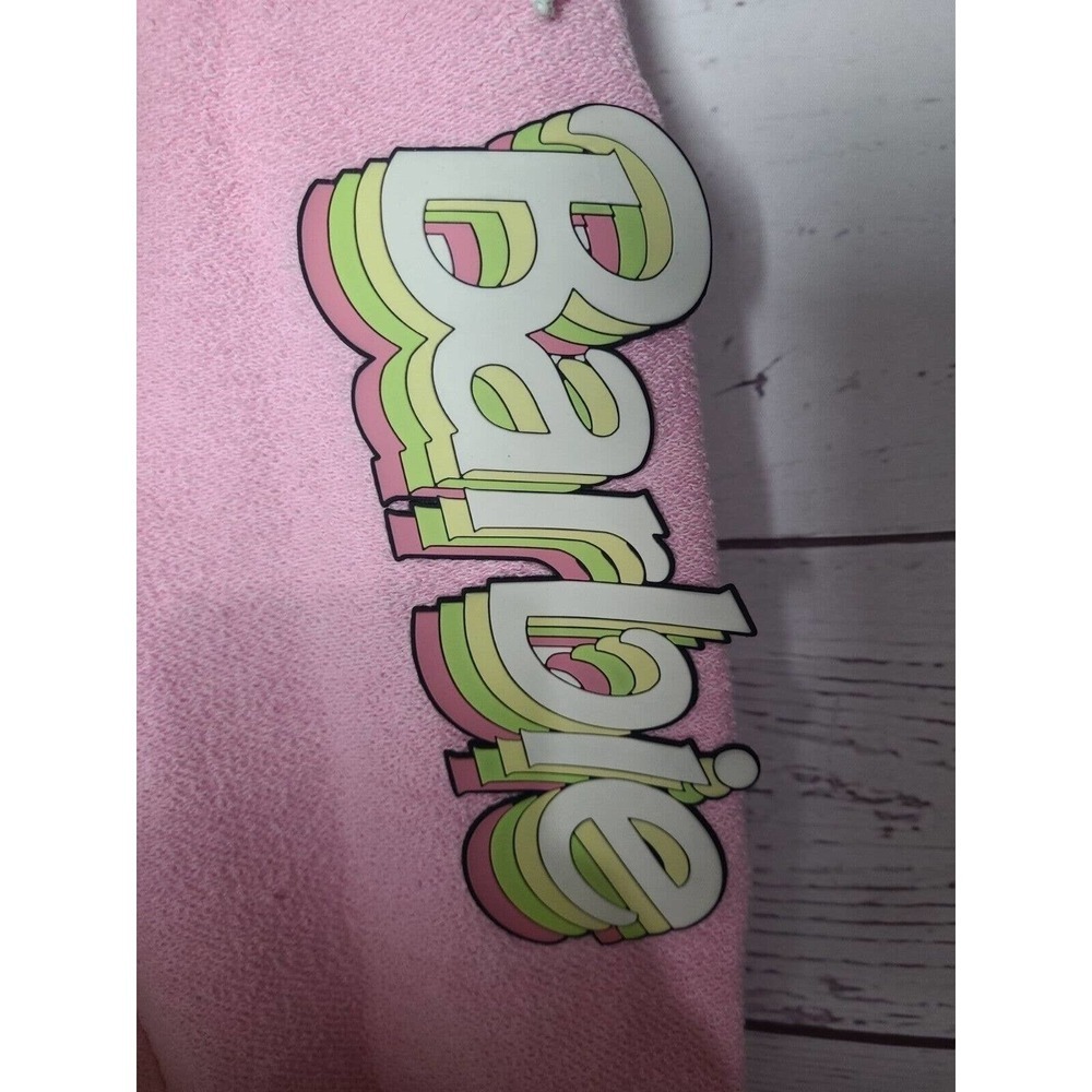 FOREVER 21 Pink Barbie Graphic Beaded French Terry Joggers Womans Size Small - Picture 6 of 10